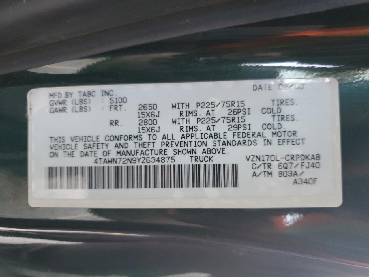 2000 Toyota Tacoma V6
