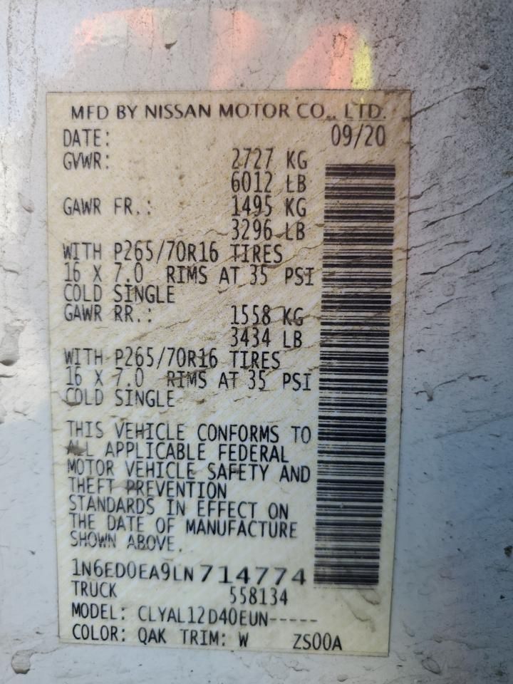 2020 Nissan Frontier s