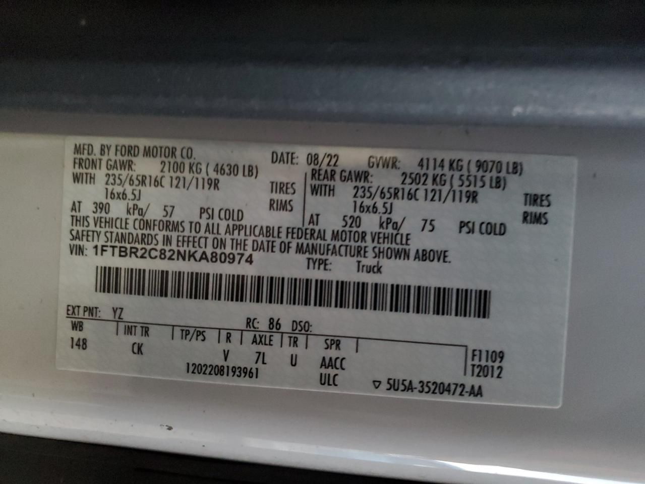 2022 Ford Transit T-250