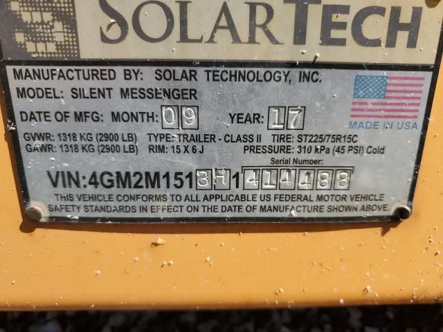 2017 Solar Tech Silent Messenger Message Board Trailer