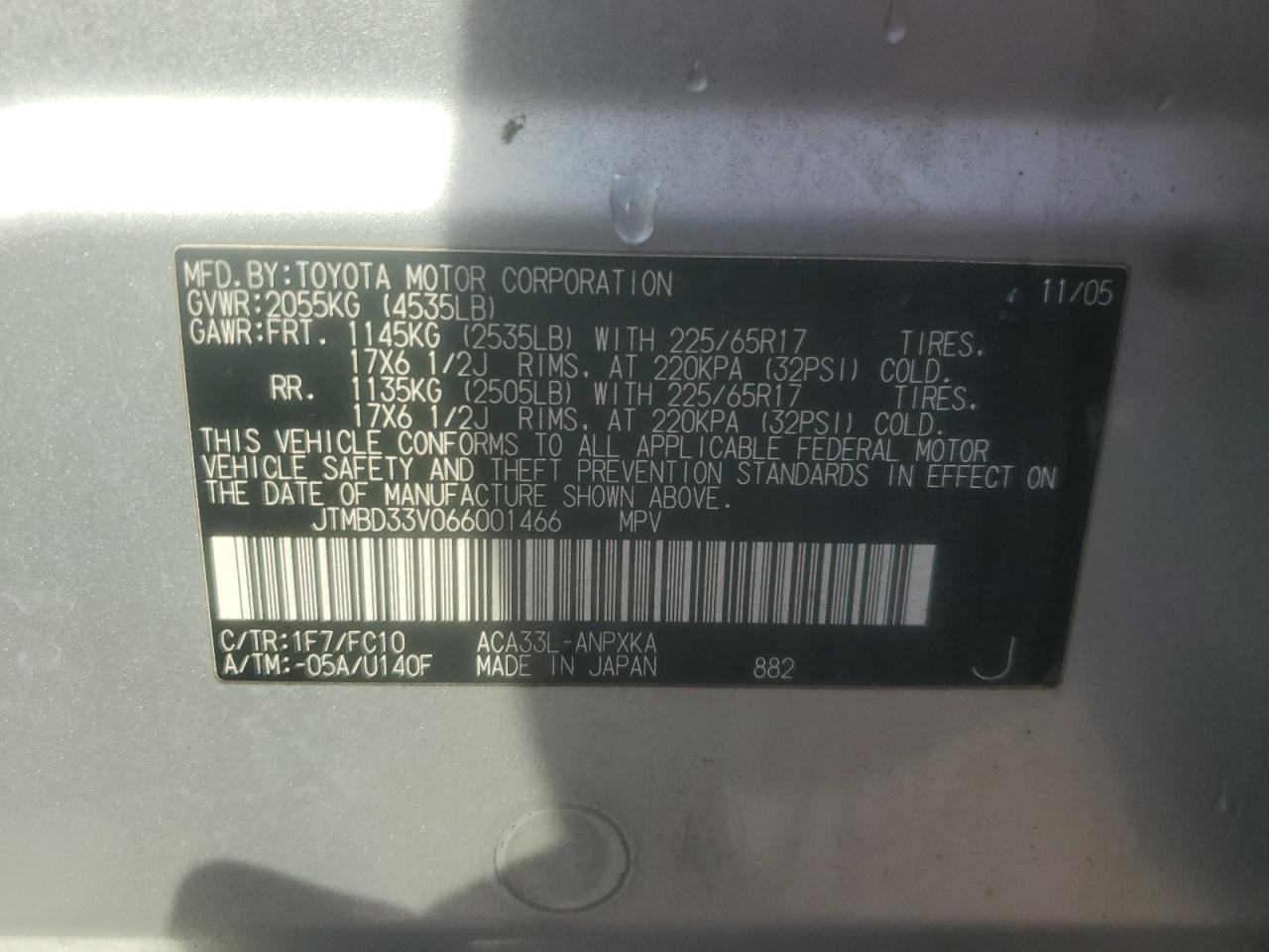 2006 Toyota Rav4 Base