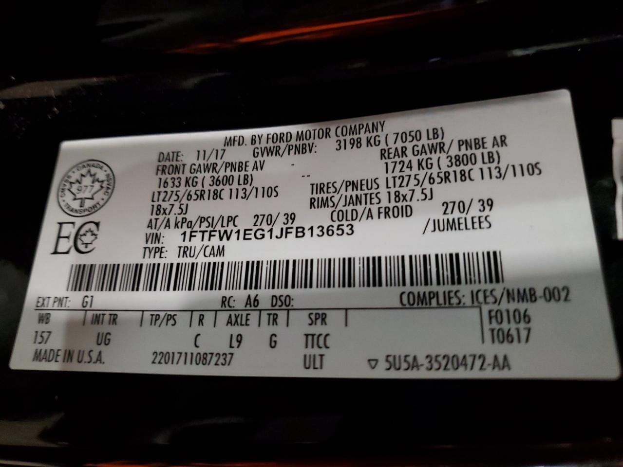 2018 Ford F150 Supercrew