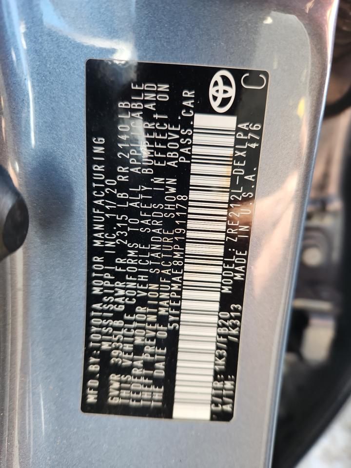 2021 Toyota Corolla le