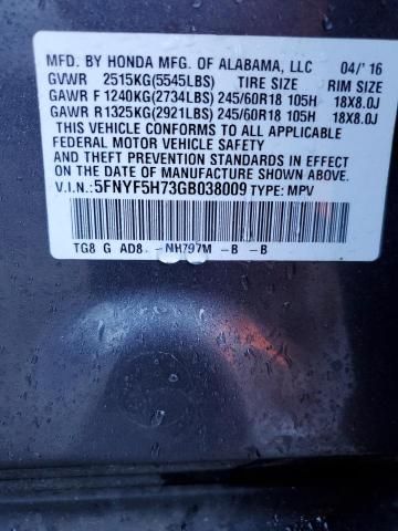 2016 Honda Pilot Exln