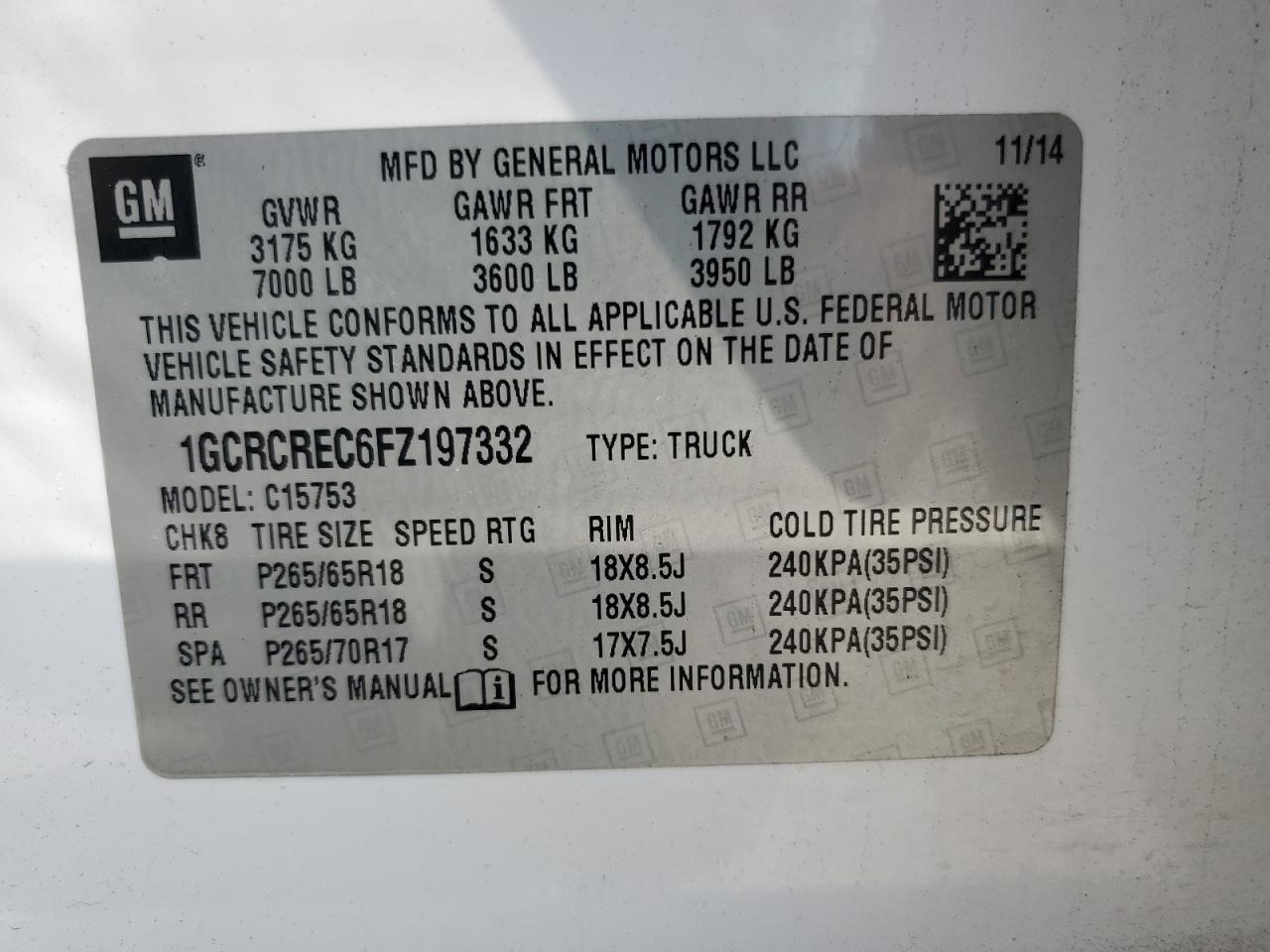 2015 Chevrolet Silverado C1500 LT