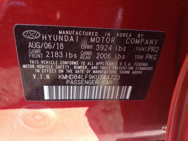 2019 Hyundai Elantra sel