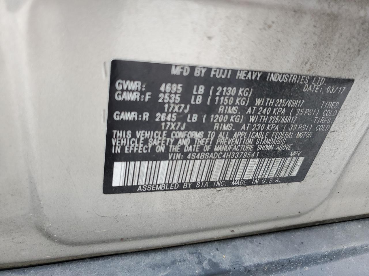 2017 Subaru Outback 2.5i Premium