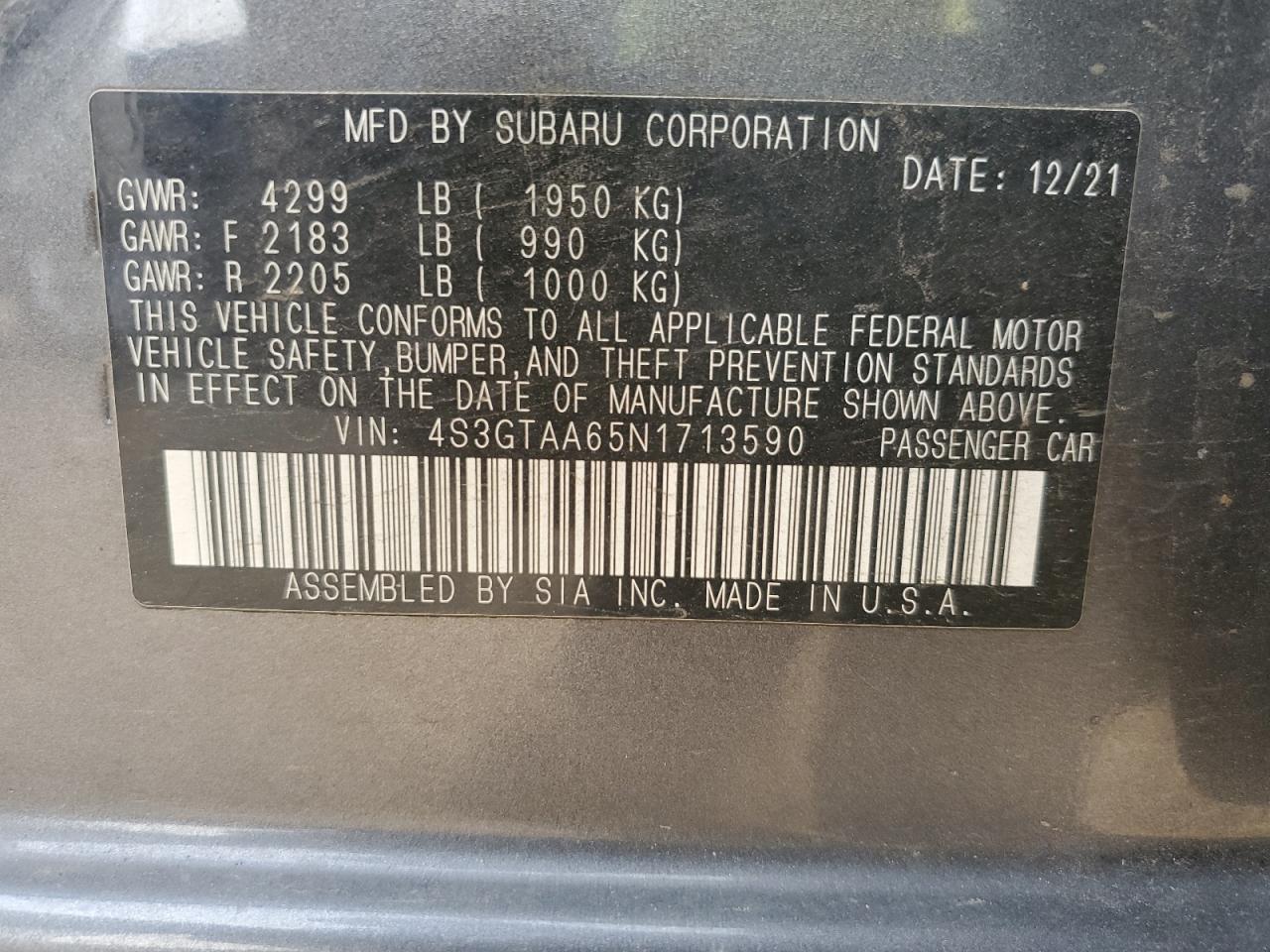 2022 Subaru Impreza