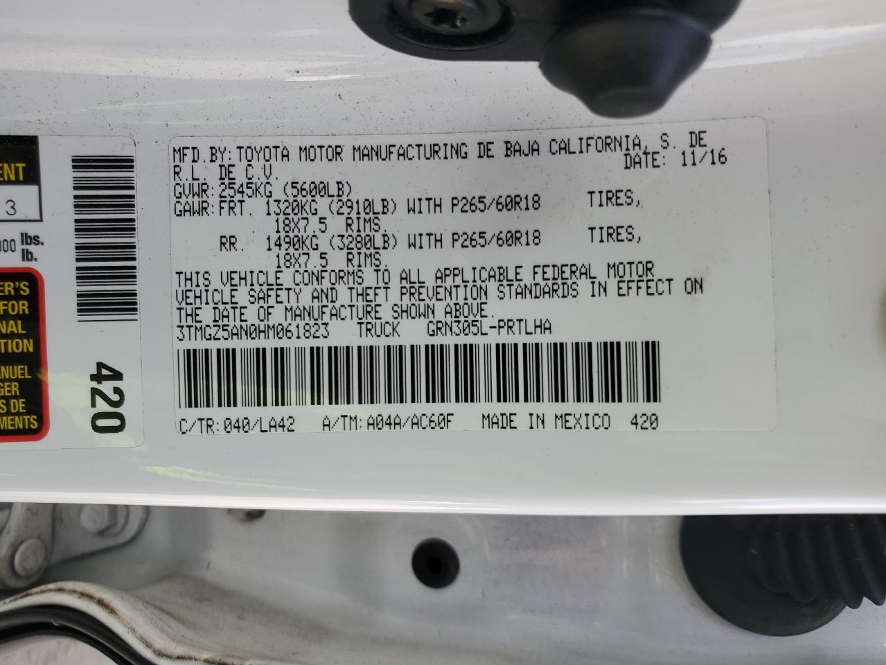 2017 Toyota Tacoma Limited