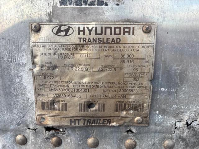 2012 Hyundai V12532-AJS-DRY Van Trailer