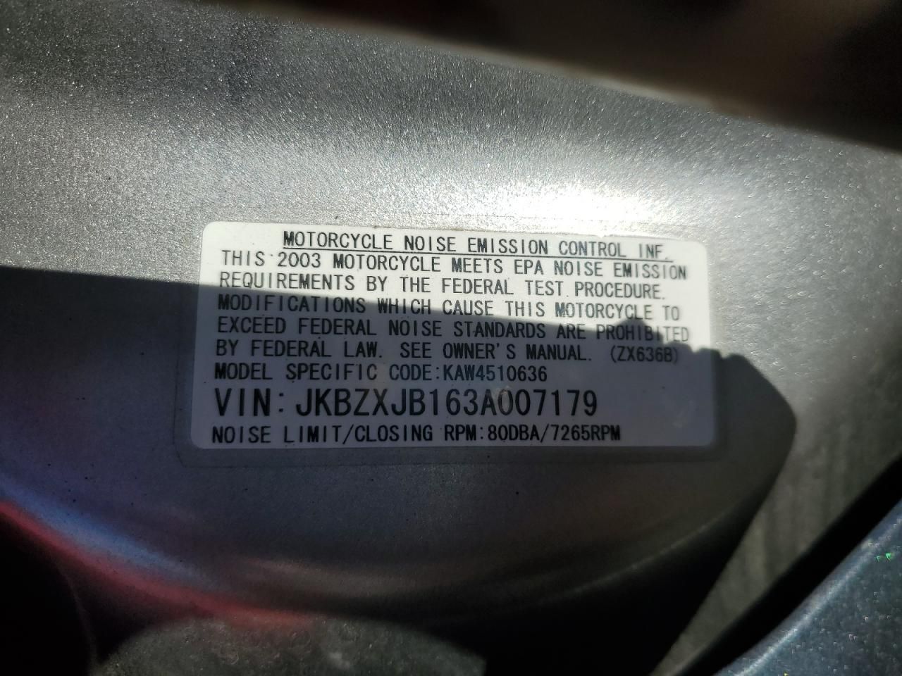 2003 Kawasaki ZX636 B1