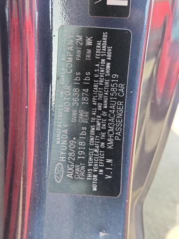 2010 Hyundai Accent Blue