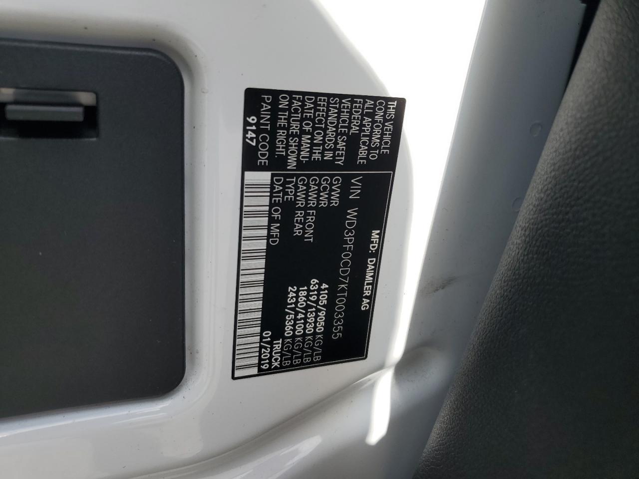 2019 Mercedes-Benz Sprinter 2500/3500