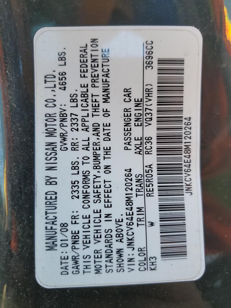 2008 Infiniti G37 Base