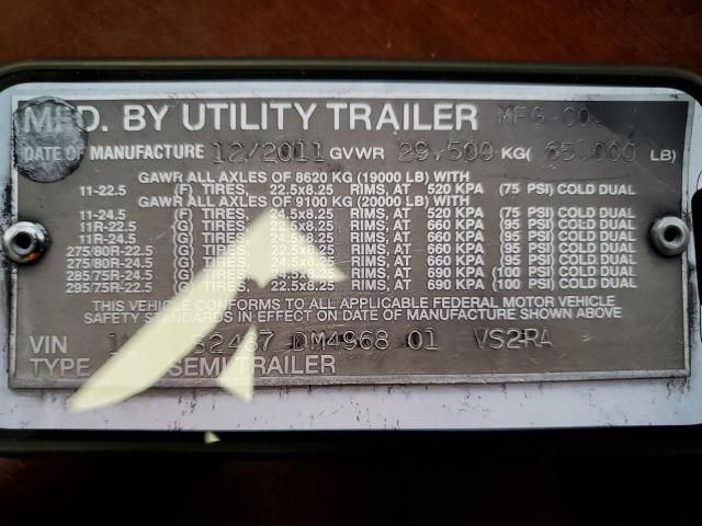 2012 Utility VS2RA Refrigerated Van Trailer
