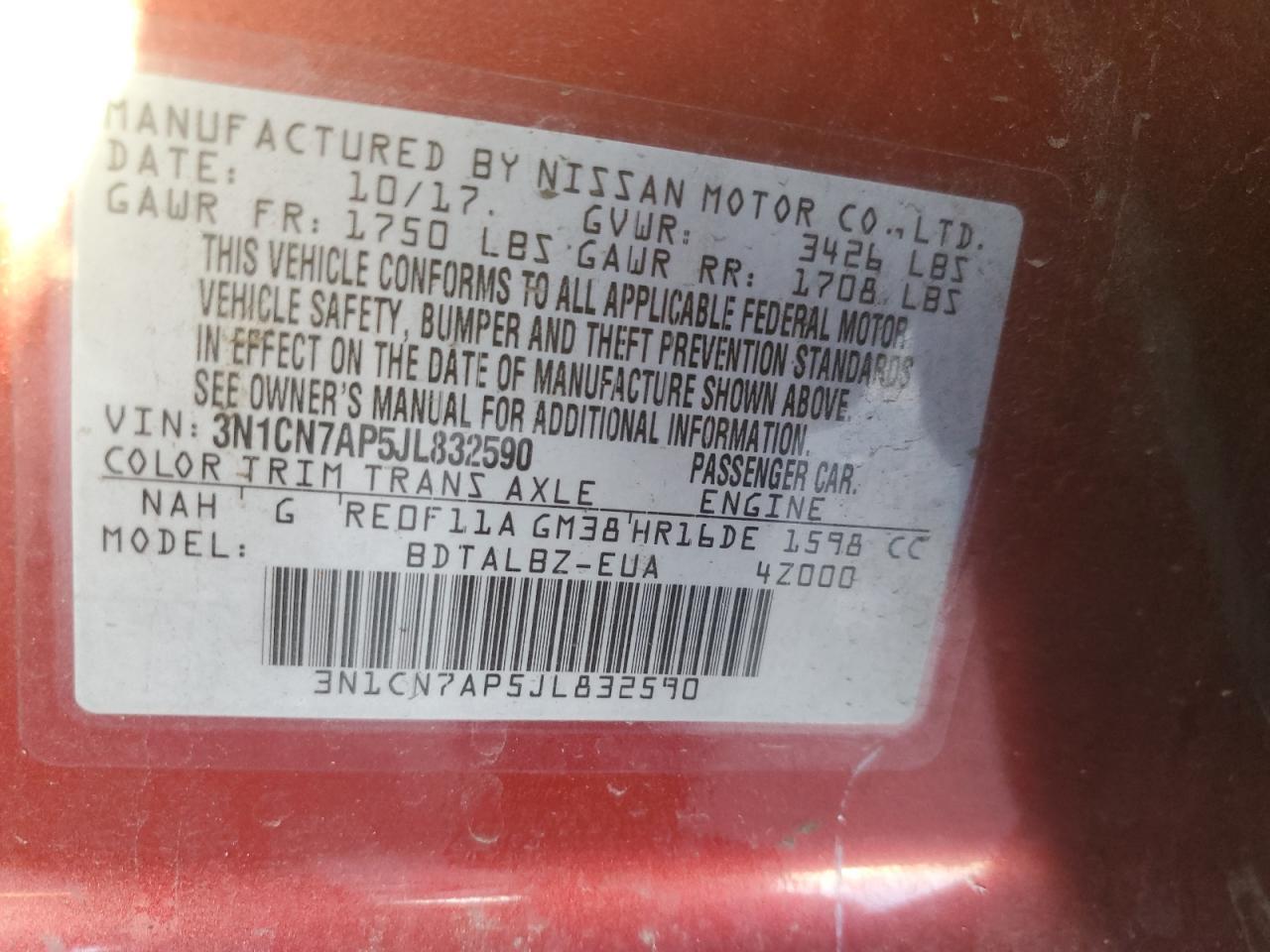 2018 Nissan Versa s