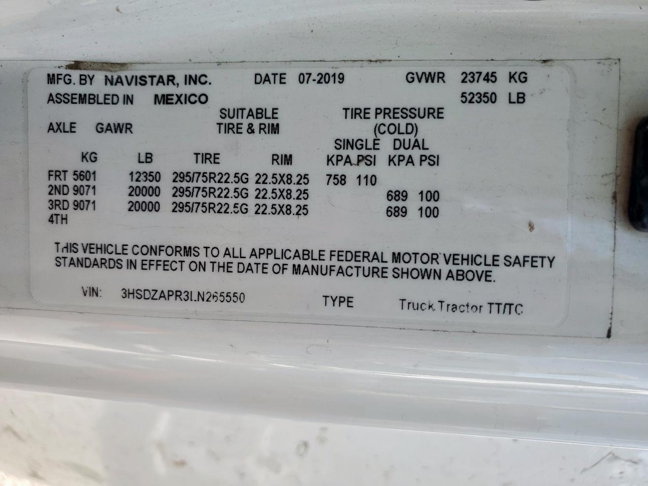 2020 International LT625 Semi Truck