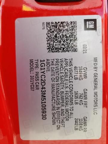 2021 Chevrolet Corvette Stingray 3LT