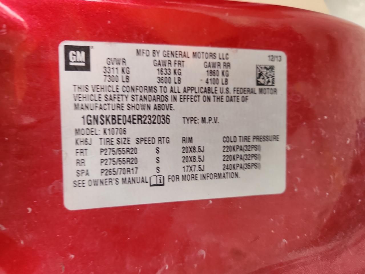 2014 Chevrolet Tahoe K1500 lt