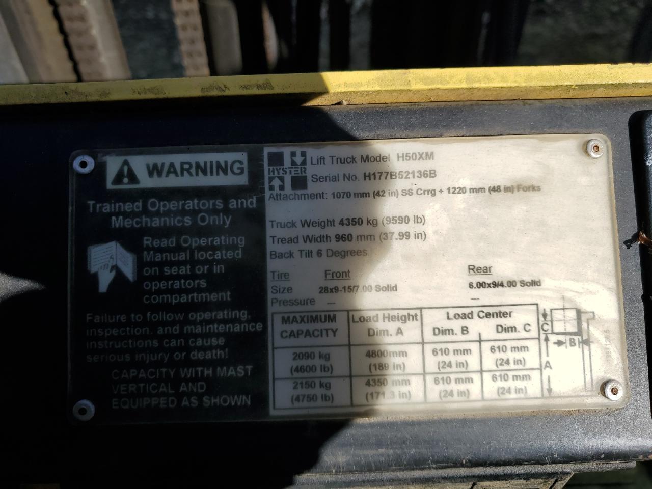 2004 Hyster H50XM Forklift