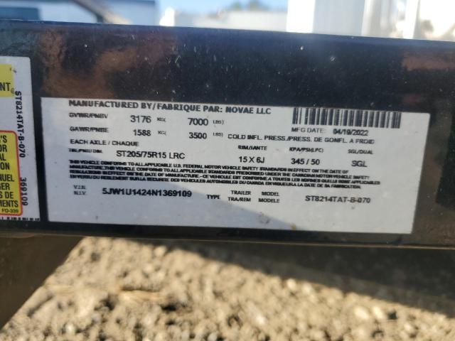 2022 Sure-Trac ST8214TAT-B-070 Utility Trailer