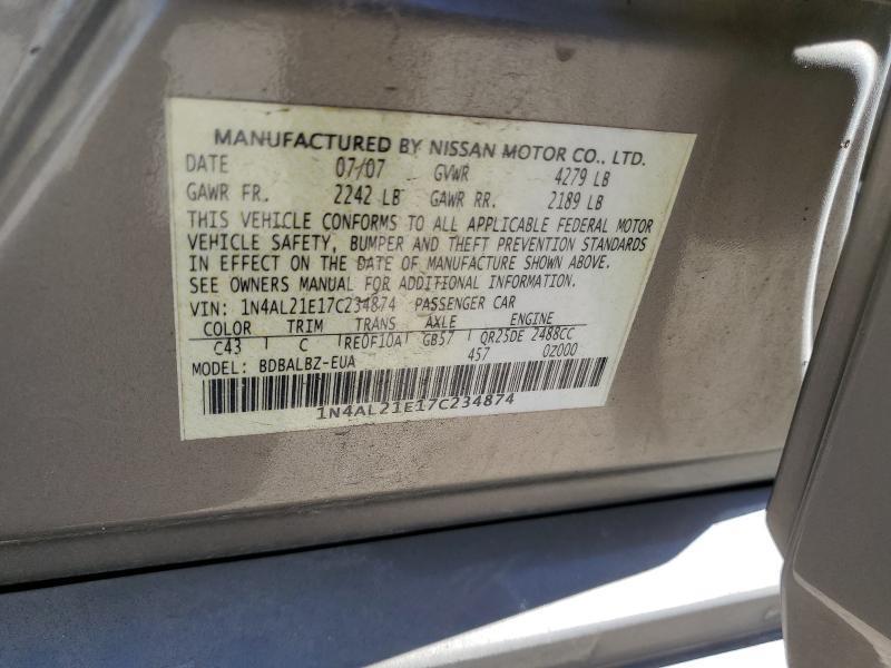 2007 Niss An Altima 2.5