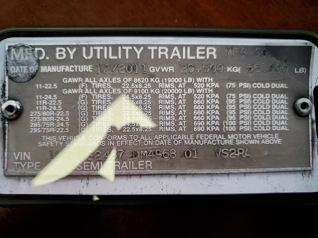 2012 Utility VS2RA Refrigerated Van Trailer
