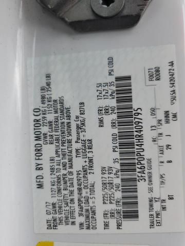 2017 Ford Fusion SE Phev