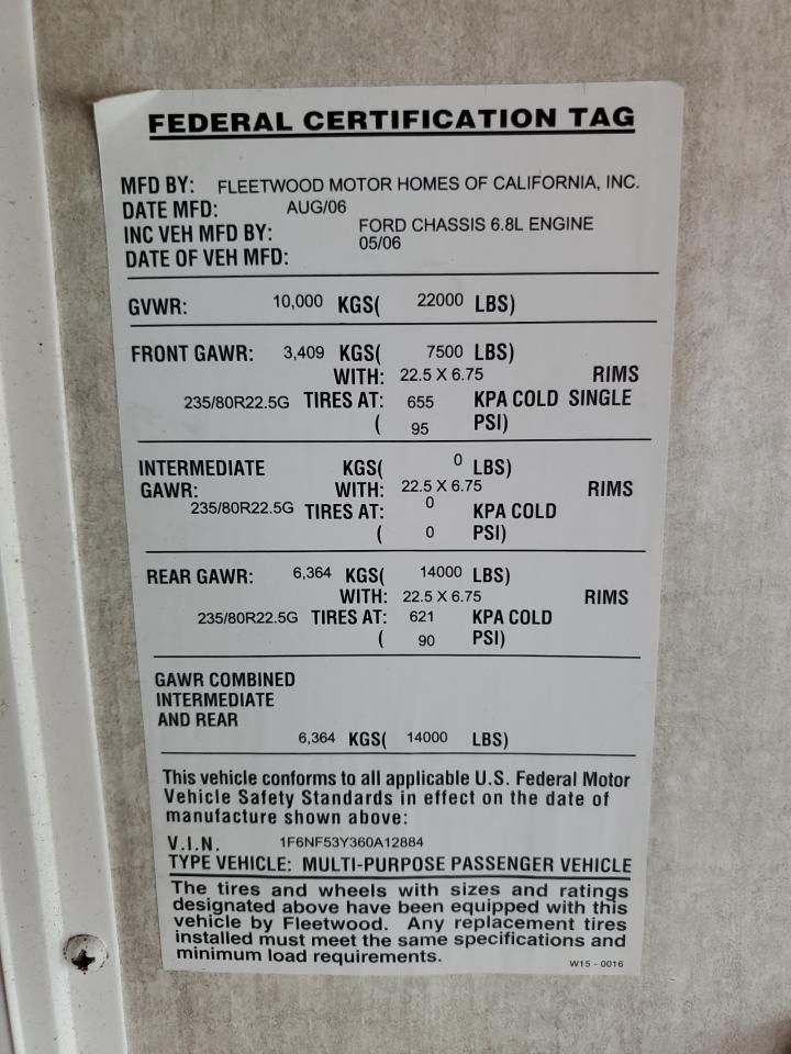 2007 Fleetwood 2007 Ford F550 Super-RV