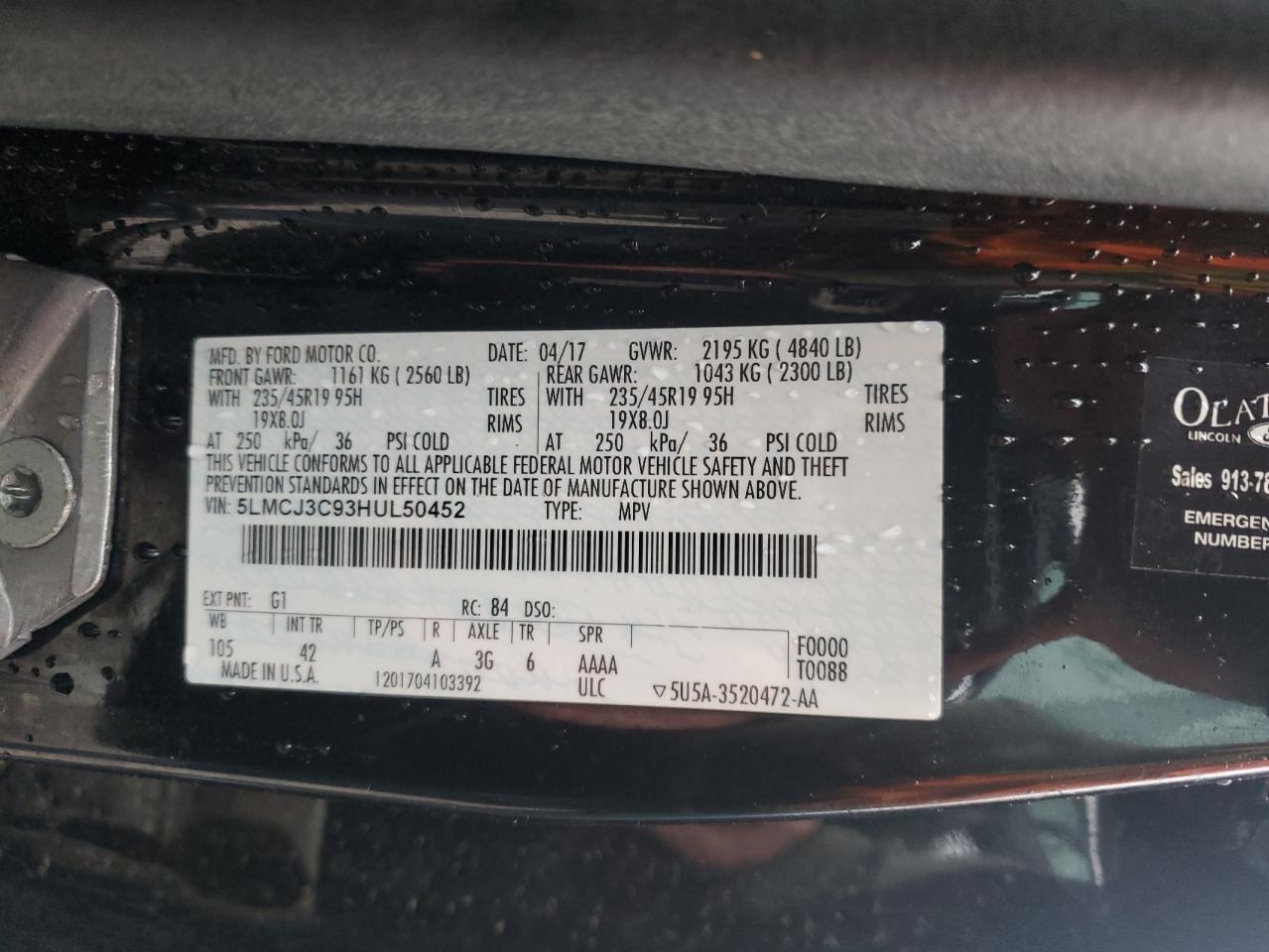 2017 Lincoln Mkc Reserve