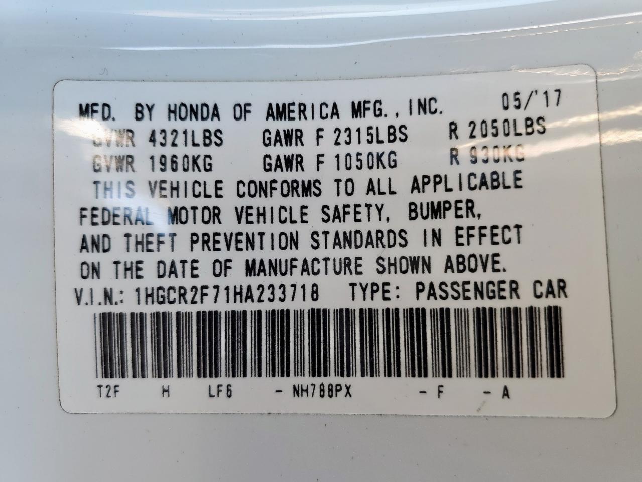 2017 Honda Accord ex