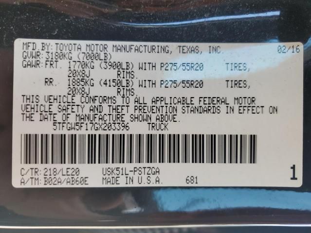 2016 Toyota Tundra Crewmax 1794