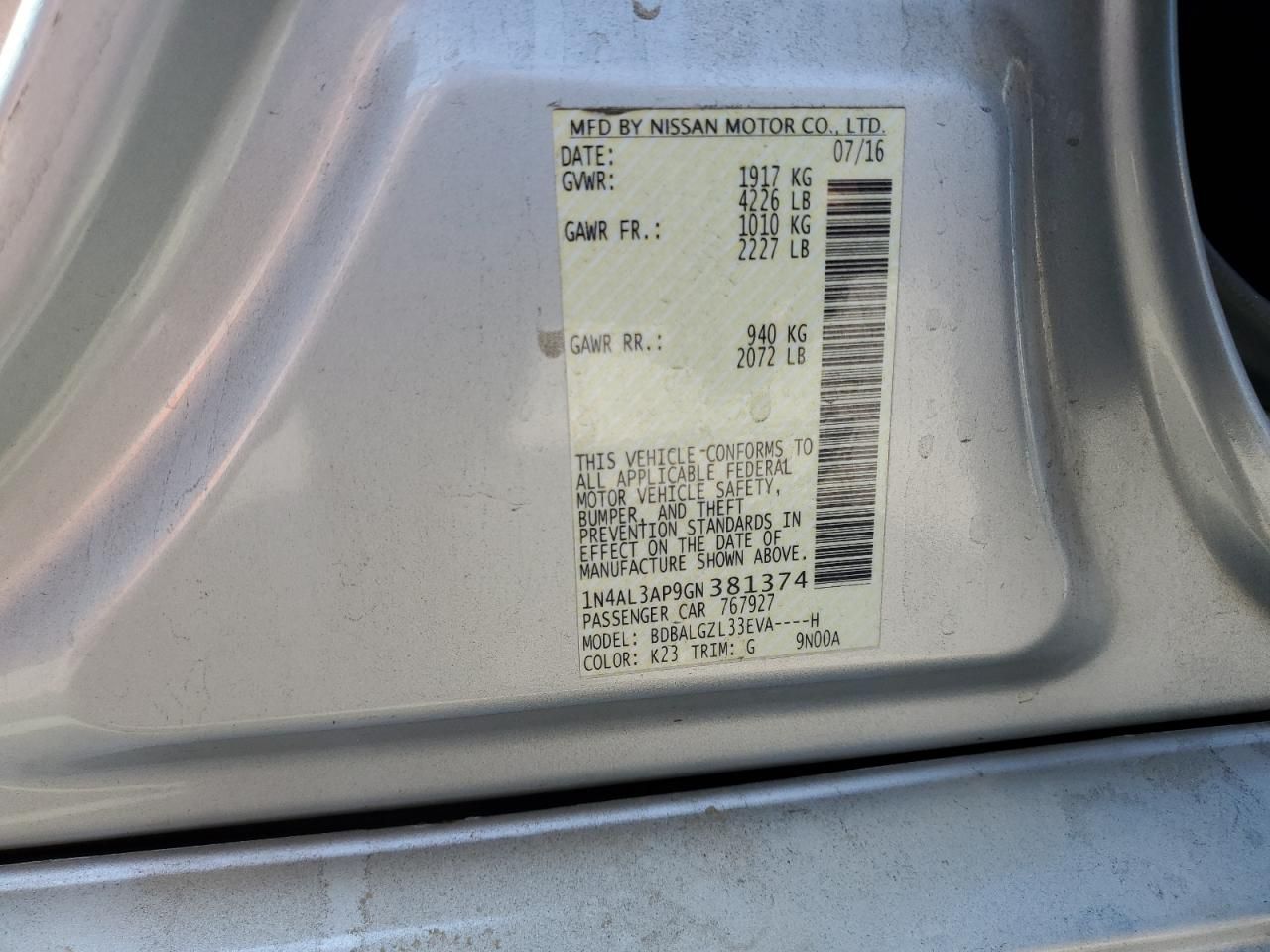 2016 Nissan Altima 2.5