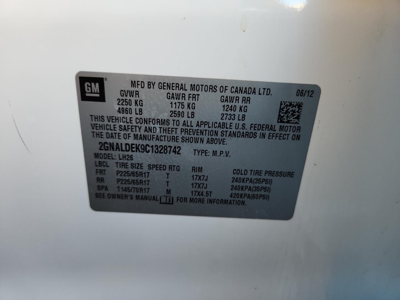 2012 Chev Equinox