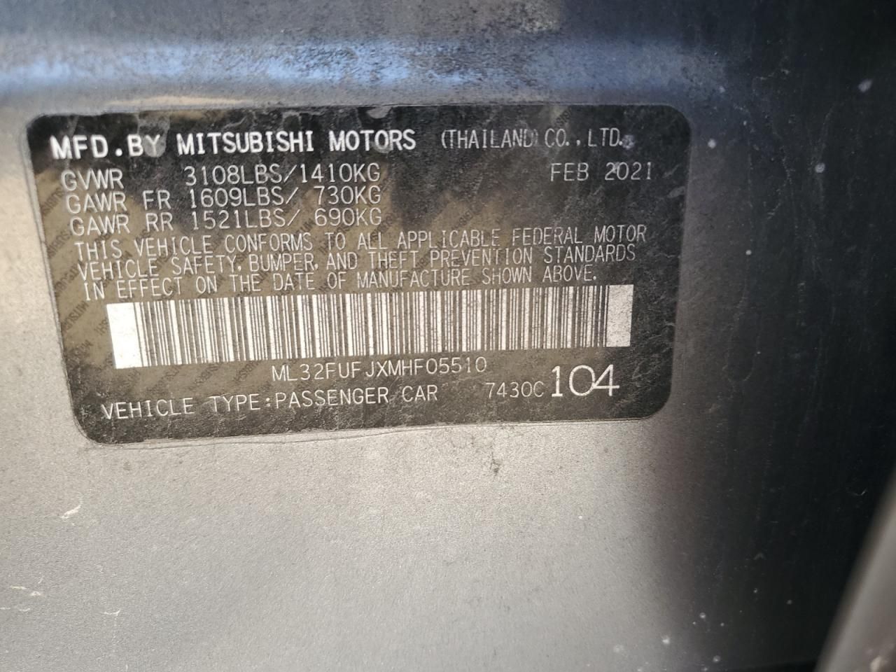 2021 Mitsubishi Mirage G4 es