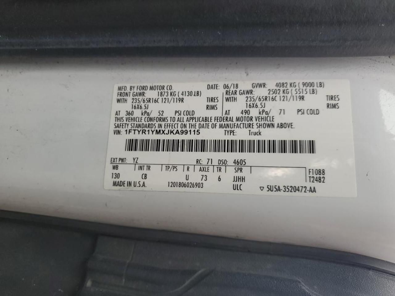 2018 Ford Transit Delivery Van