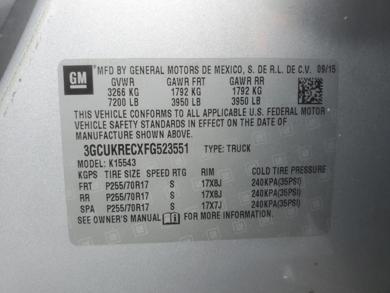 2015 Chevrolet Silverado K1500 lt