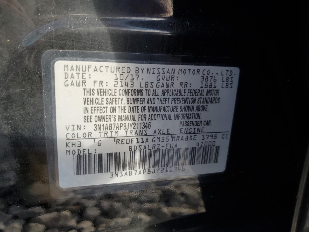 2018 Nissan Sentra s