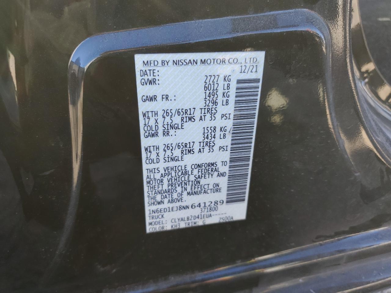 2022 Nissan Frontier sv