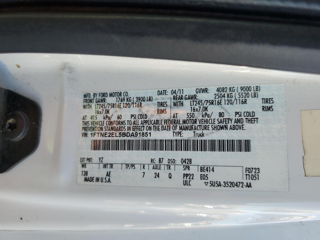 2011 Ford Econoline E250 Van