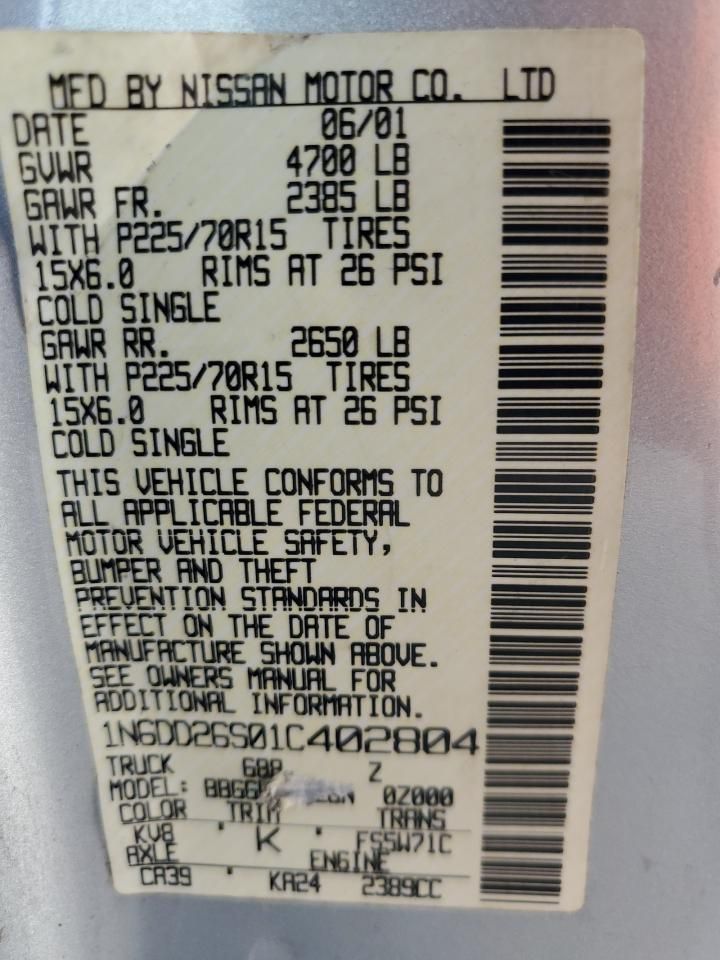 2001 Nissan Frontier King cab xe