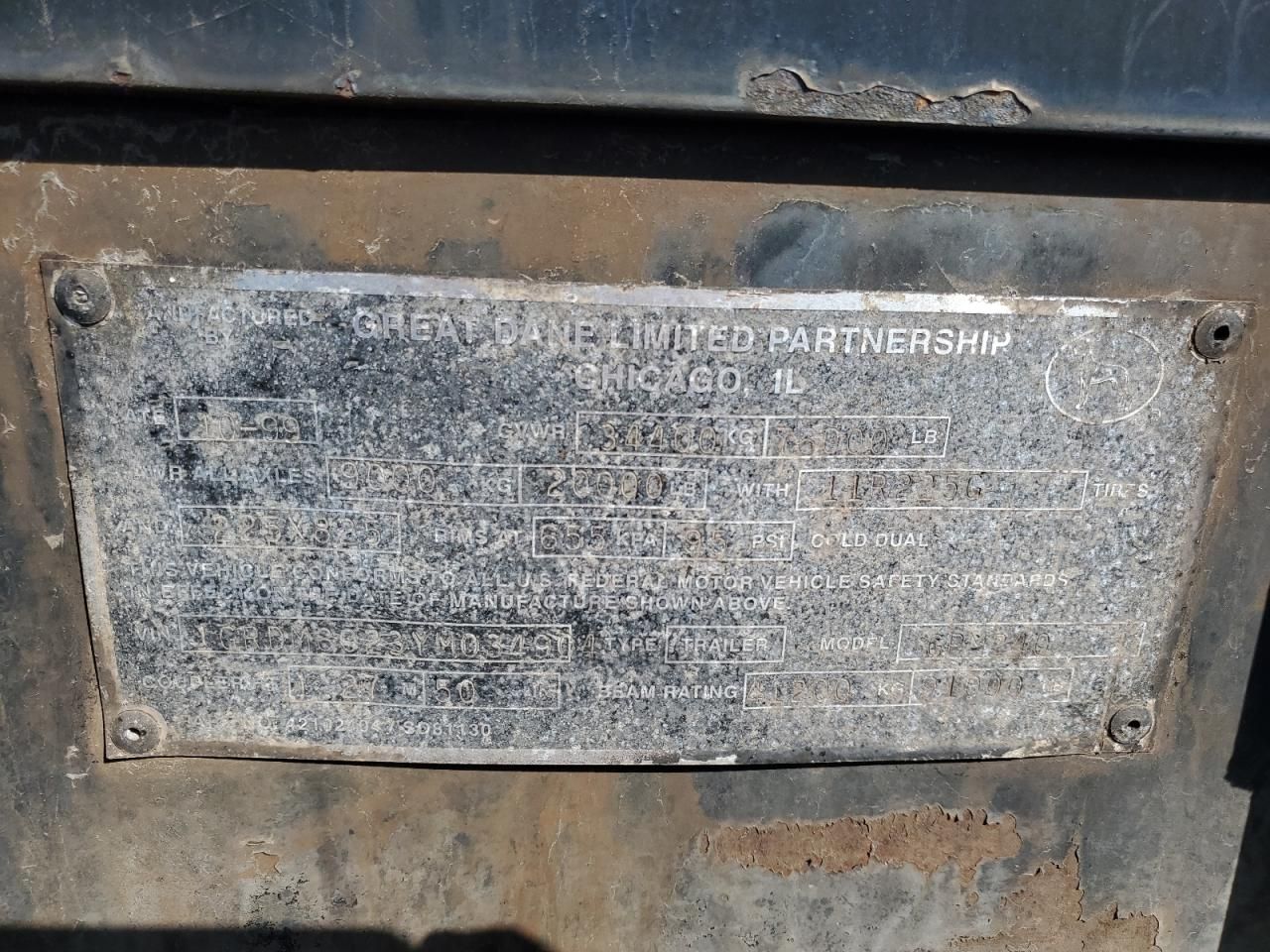 2000 Grtd 2000 Great Dane GRMP10 Flatbed Trailer