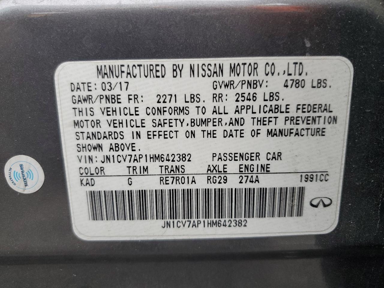 2017 Infiniti Q50 Base
