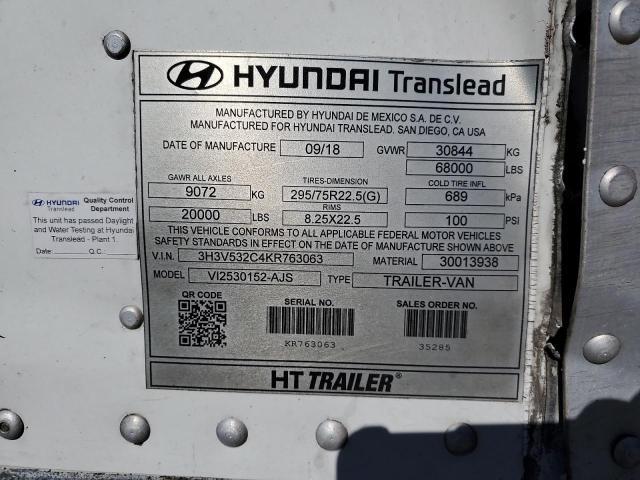 2019 Hyundai 2014 Hyundai Translead V12530152-AJS DRY Van Trail