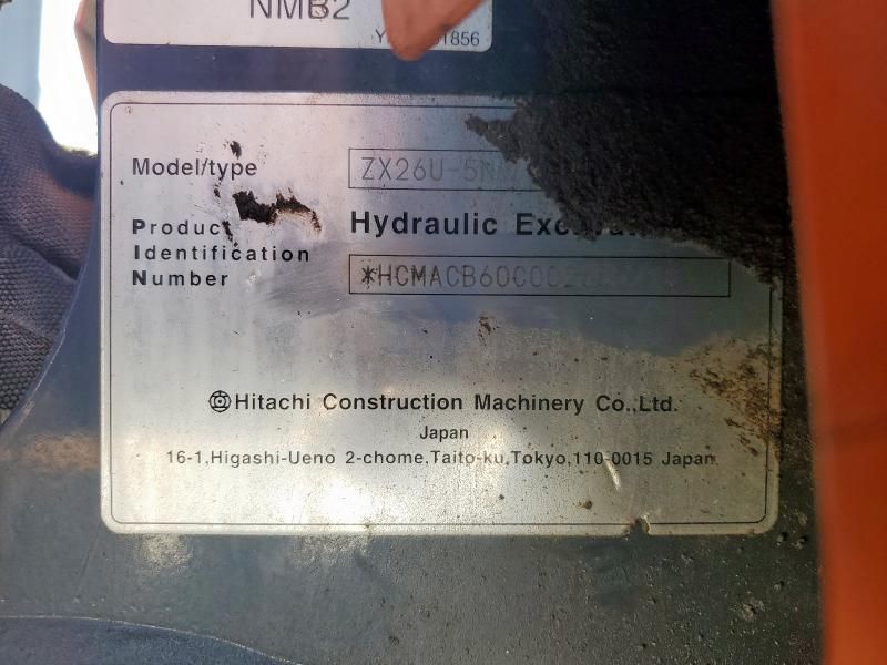 2021 Hitachi ZX26U-5N Mini Excavator