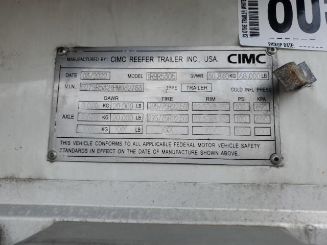 2023 Coolster 2023 Cimc 1RBR5305 Refrigerated Van Trailer