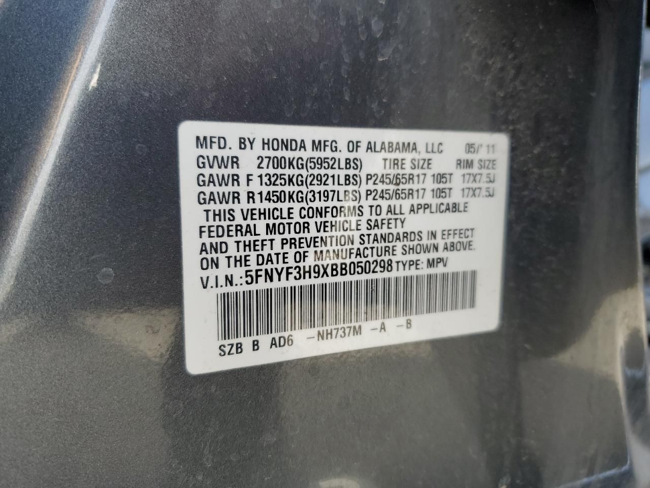 2011 Honda Pilot Touring