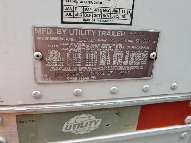 2016 Utility VS2RA Refrigerated Van Trailer