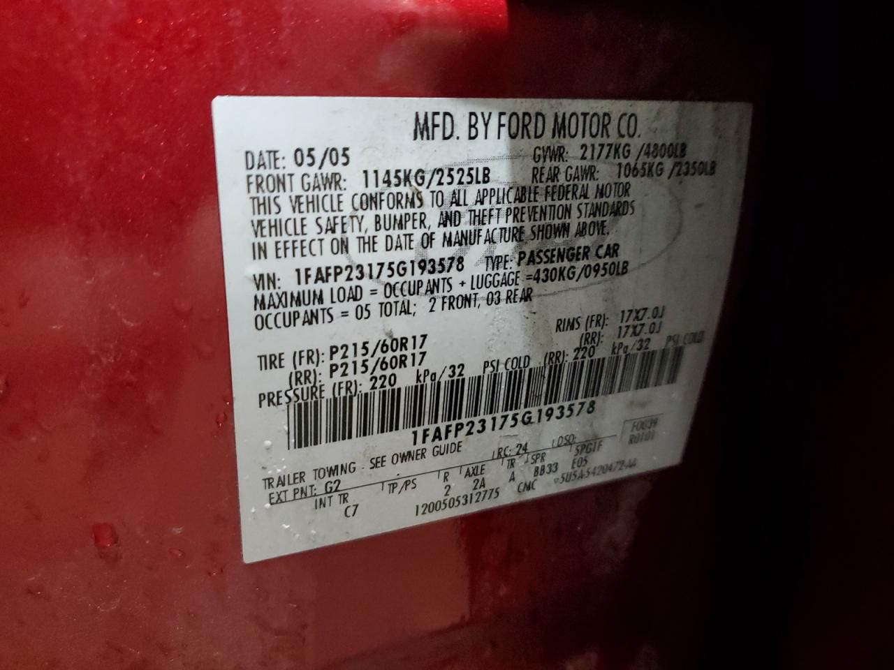 2005 Ford Five Hundred se