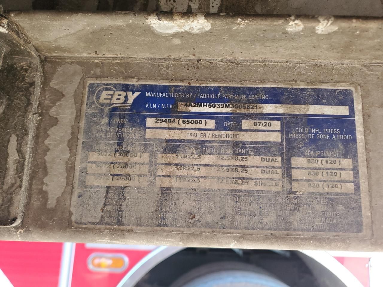 2021 EBY Grain Trailer